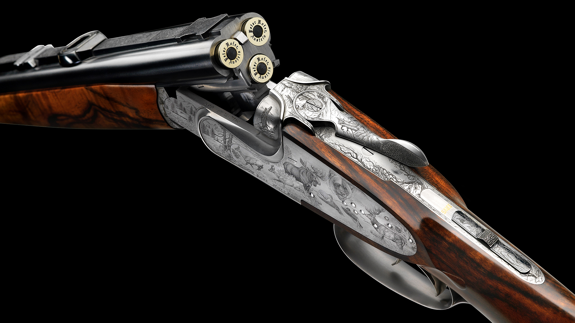 Peter Hofer Spezial Seitenschloss Doppelbüchsdrilling