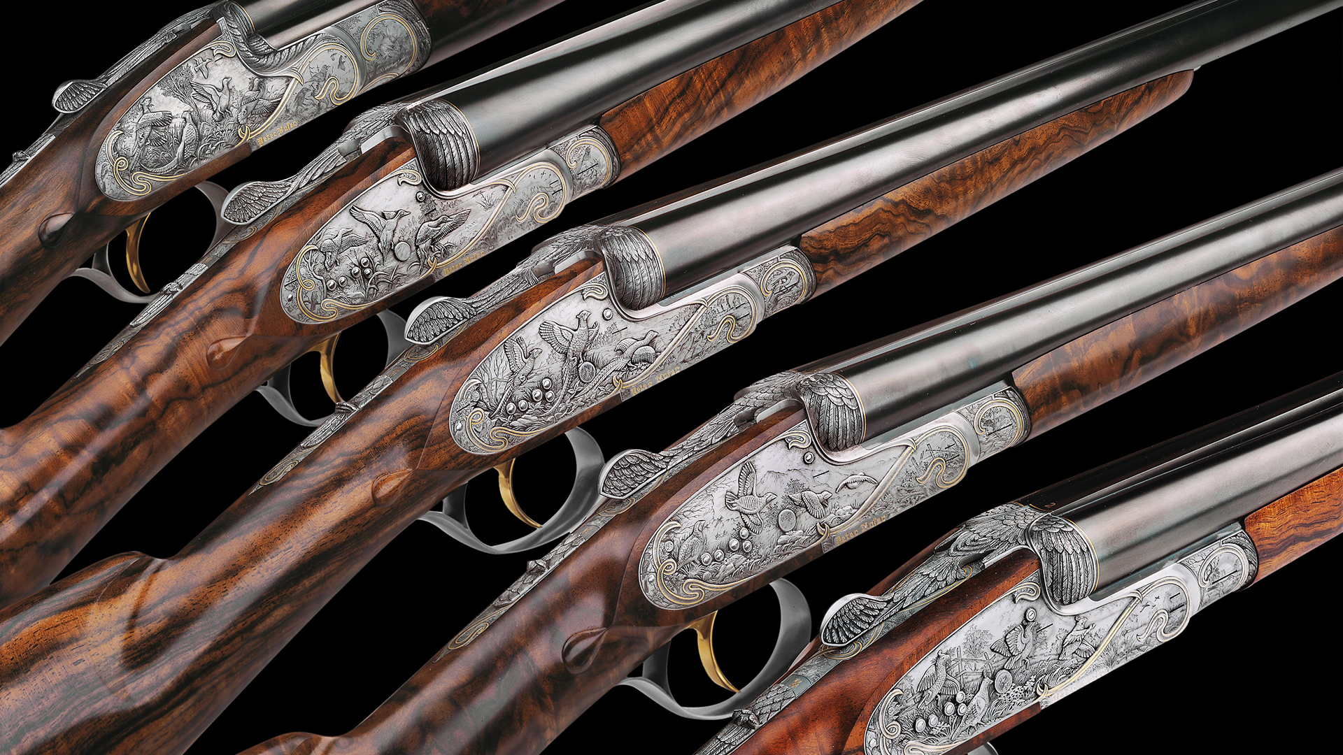 Einzigartiges Peter Hofer Flintenset